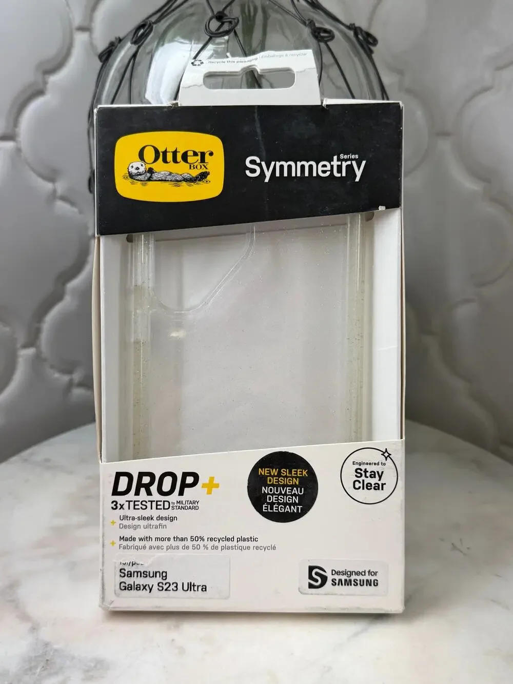 Otter Box Symmetry Phone Case for Samsung Galaxy S23 Ultra Glitter Clear